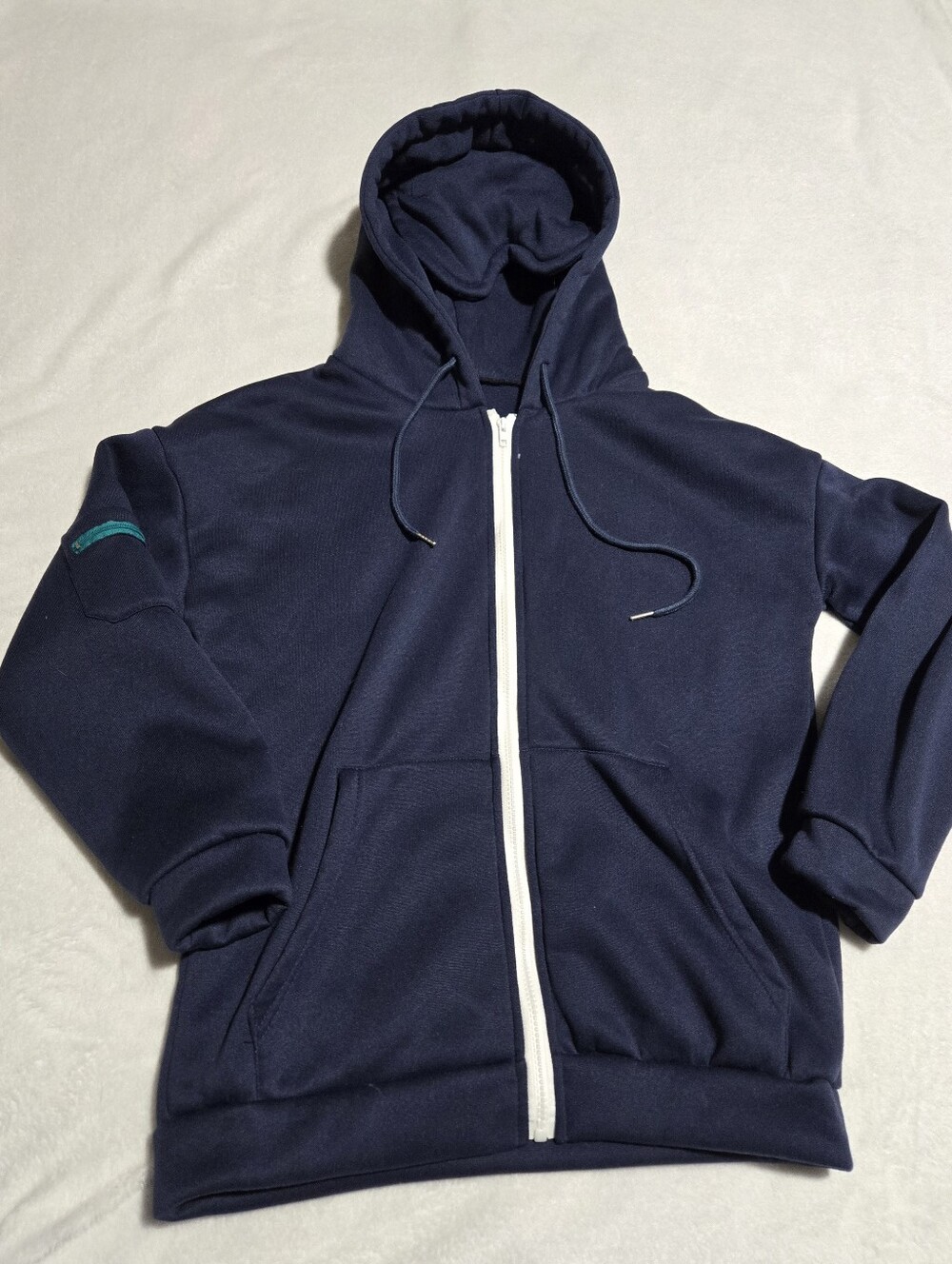 Airplane Mode Travel Zip Eyemask Hoodie Size Small Navy